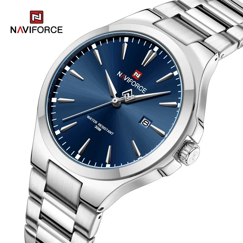 NAVIFORCE NF9214 Original Design Fashion Men's Watches Stainless Steel Simple Calendar Male Waterproof Relogio Masculino