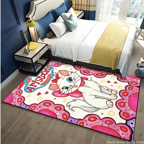 Disney Mary Cat Carpet for Living Room Home Sofa Large Area Rugs Non-slip Bathroom Entrance Kitchen Mat Decoration