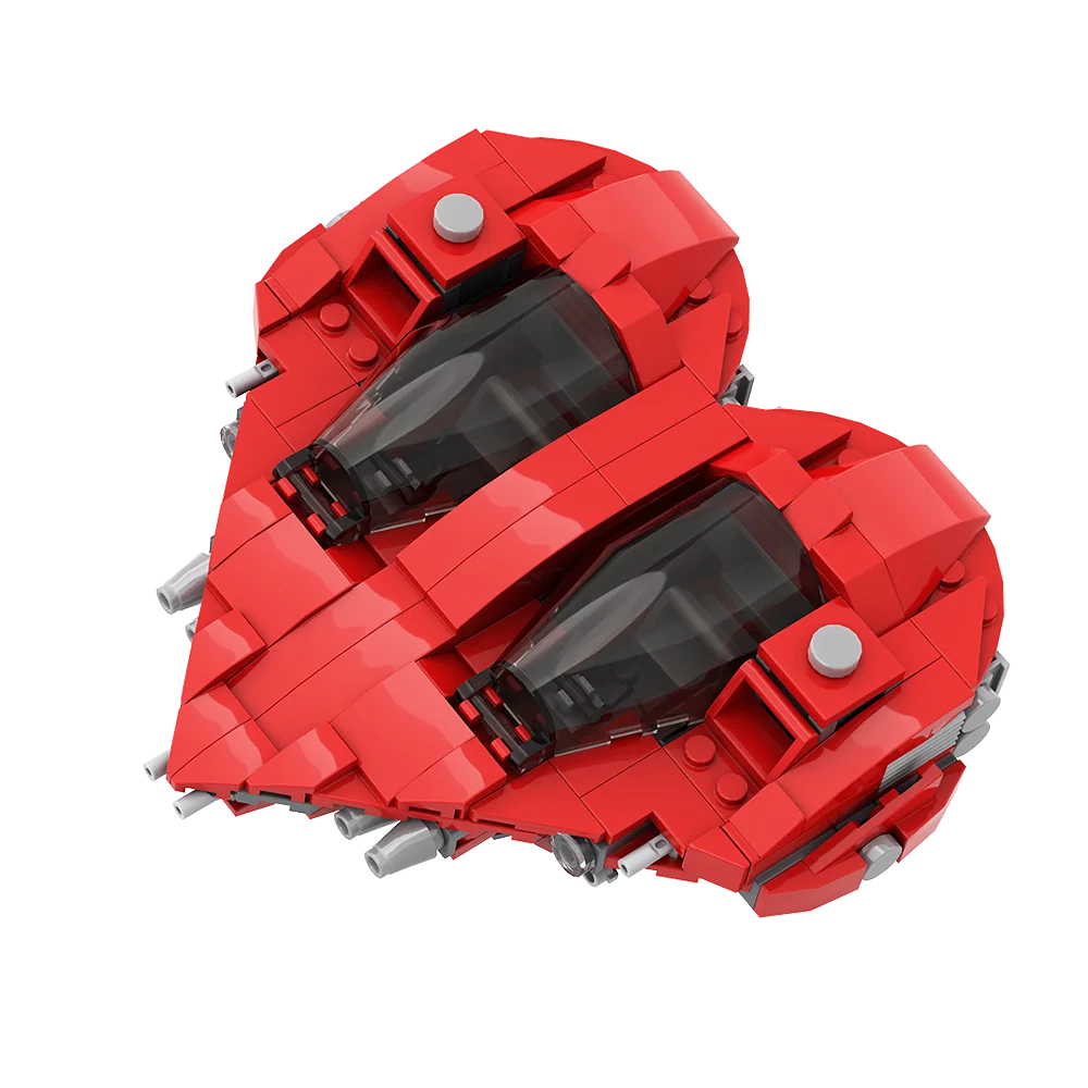 MOC Czerwony Myśliwiec Kosmiczny Model Klocki Klasyczny Klasy Herz Rozdzielne Tandemy Interceptor Samolot Cegły Zabawka Prezent dla Dzieci