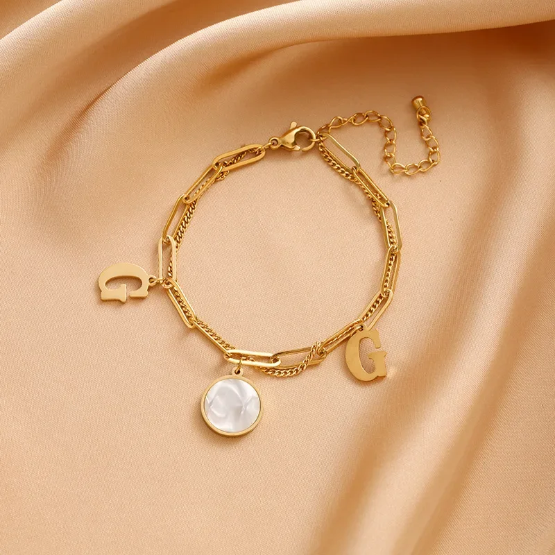 Новый браслет из титановой стали с буквой G, женский браслет в гонконгском стиле, персонализированная цепочка для сращивания, универсальные украшения 9527