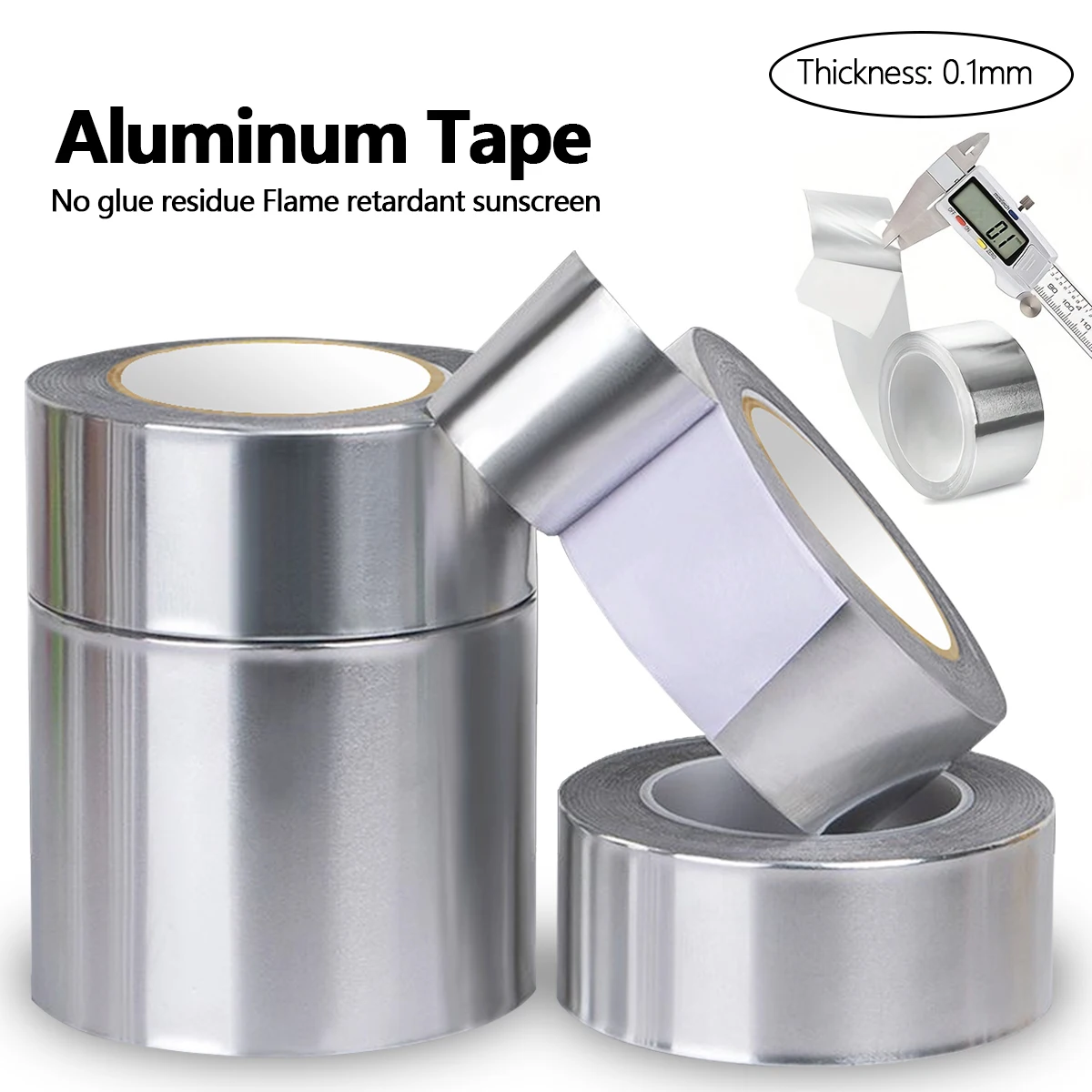 High-Quality Aluminum Foil Tape, High-Temperature Aluminum Foil Tape for Pipes And HVAC, Fire Resistant High Temperature Sticker