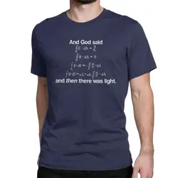 Men's And God Said Maxwell's Equations T Shirt Science Physics Geek T-Shirts Mathematics Tops Equation Nerd Cotton Tee Shirt