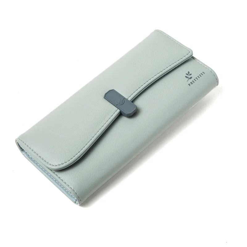 

2026 New Fashion Women Wallets Long Three Fold Coin Purse Wallets For Women Luxury Pu Leather Card Holder Zipper Buckle Clutch