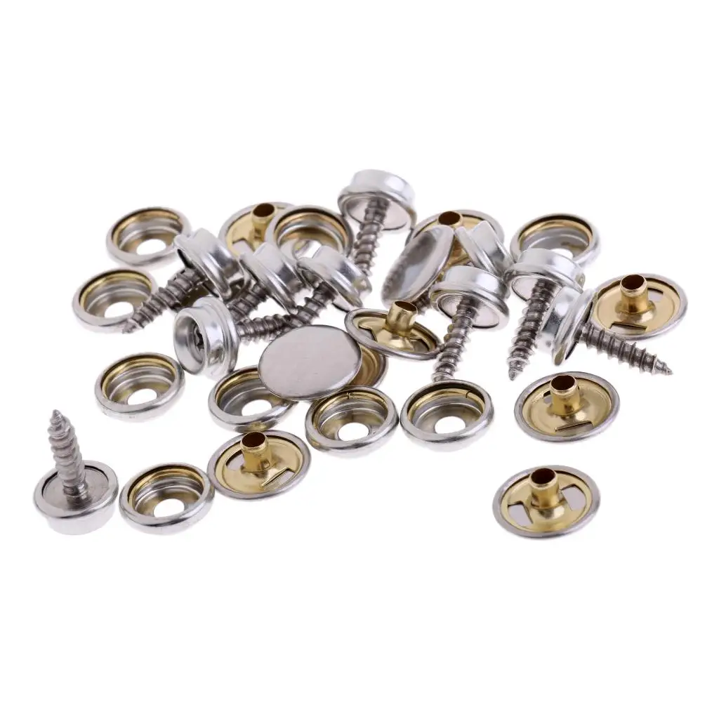 

10 Set Stainless Yachts Cover/Canopy Fitting Snap Fastener Screw Stud Socket