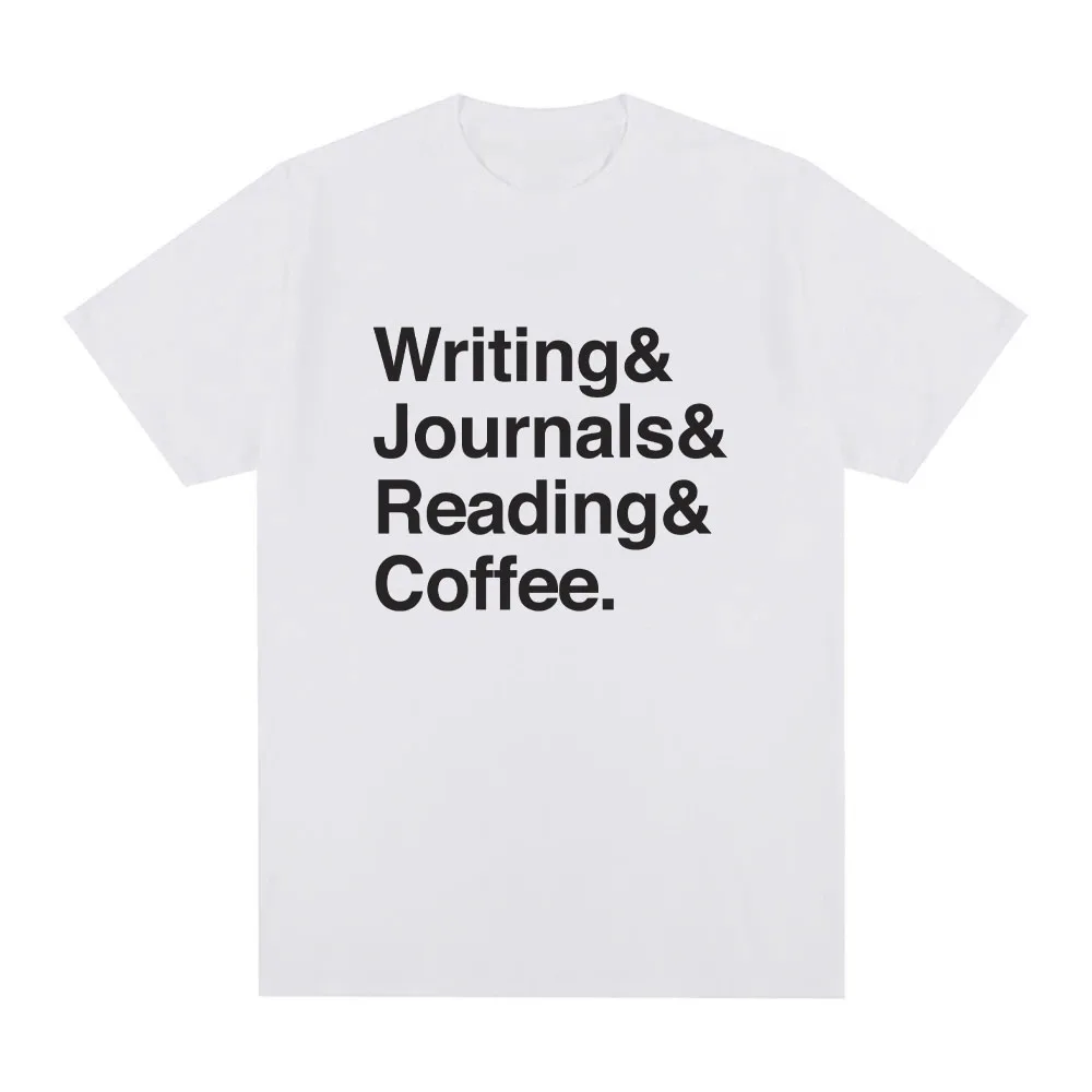 Writing Journaling T-shirt Summer Round Neck  Men Women Tee Shirt Casual Cotton Tshirt camisetas Letter printing Women Top