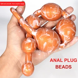 New Model Round Eggs And Water Droplet Shape Anal Plug Sex Toys Progressive Anal Dilator From Small To Large Anus Six Beads