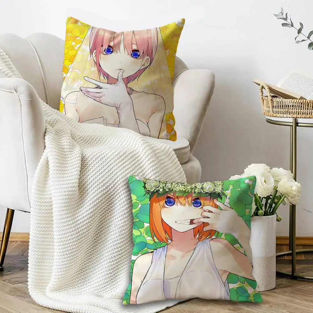 Anime The Quintessential Quintuplets Pillow Cushion Cover Pillowcase Living Room Sofa Home Decor Customized