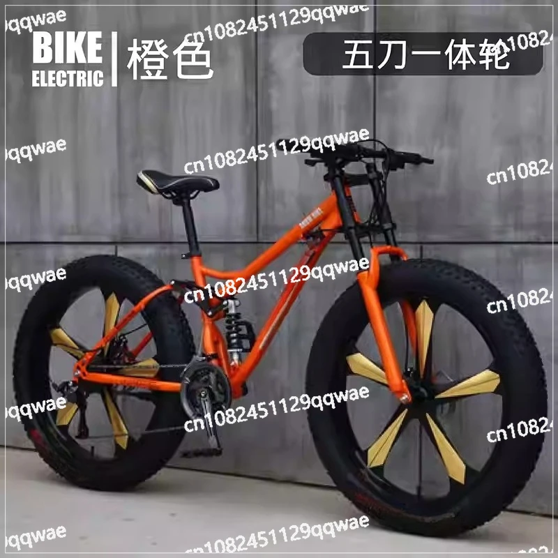 Outdoor Riding Variable Speed Off-road Beach Snow Bicycle, Shock Absorption, Adult Ultra-wide 4.0 Fat Tire  Mountain Bike