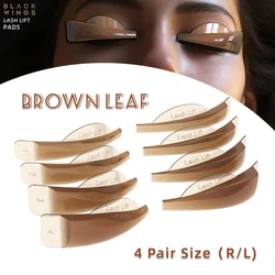 4 pairs of Maillard colored eyelash lifting pads, perm eyelash sticks, eyelash lifting silicone eyelash makeup tools.
