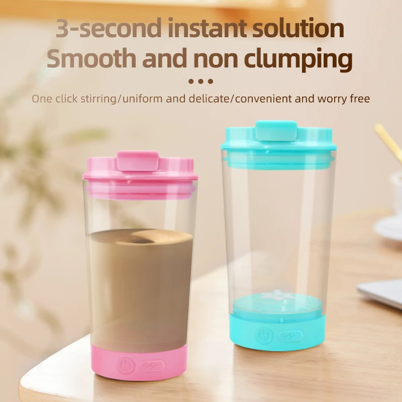 

New electric stirring cup with shaking lid, hand-held mixer, fully automatic rotating design, USB charging