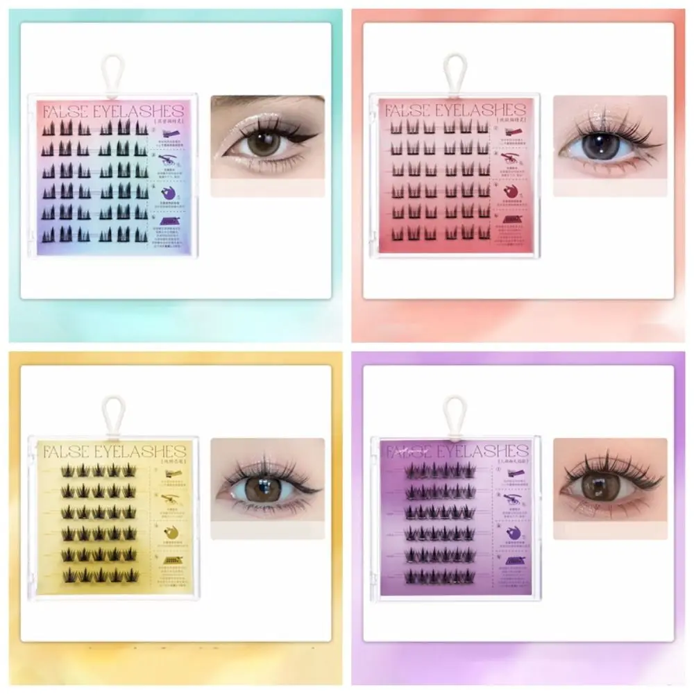 

C Curl Glue-free Manga Lashes Natural Reusable Segmented Eyelashes No Need Glue Single Cluster Cat Elf False Eyelashes Women