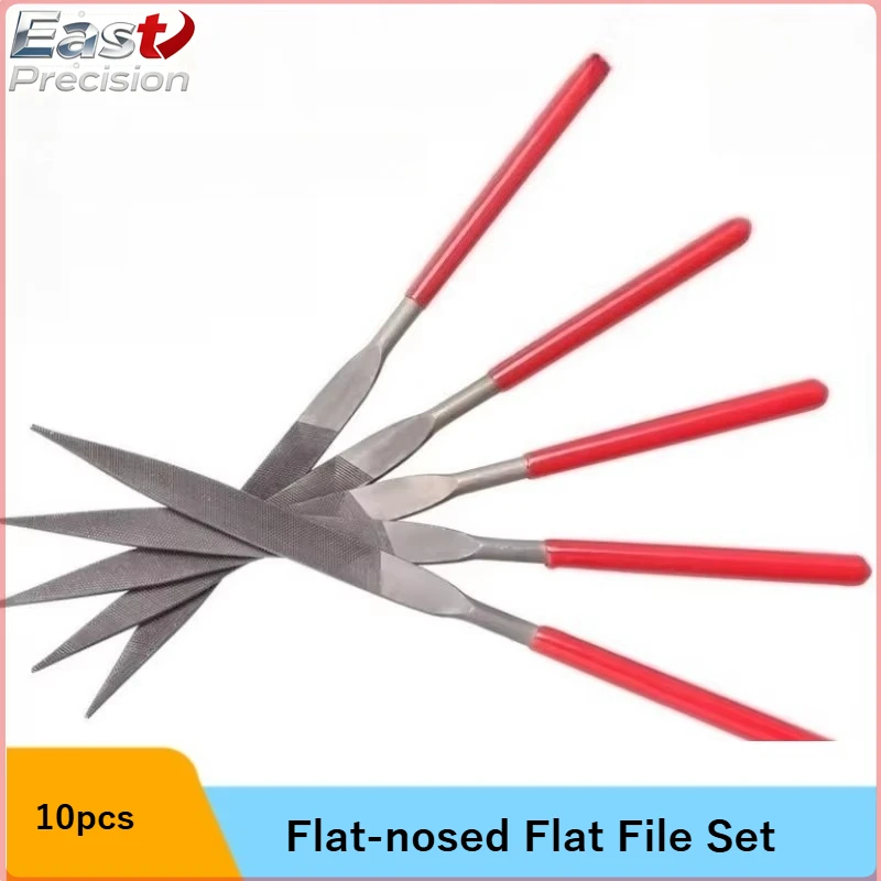10 pcs Pointed Flat File Set Bearing Steel File Metal Small Setback Knife Woodworking Rubbing Knife Hand Sanding Tool