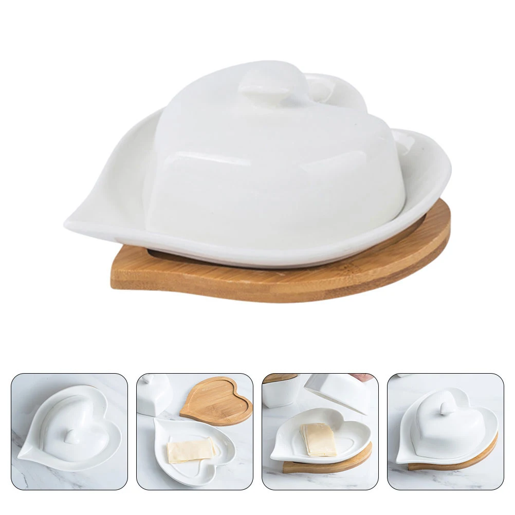 

Heart Shaped Ceramic Tray Premium Material Butter Storage Holder Household Dish Snack Container Home Tableware Kitchen