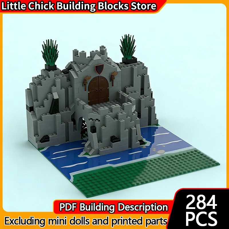 

Средневековый замок, модель MOC, строительные кирпичи, лесная река, убежище, модульная технология, детские праздничные подарки, сборные игрушки, костюм