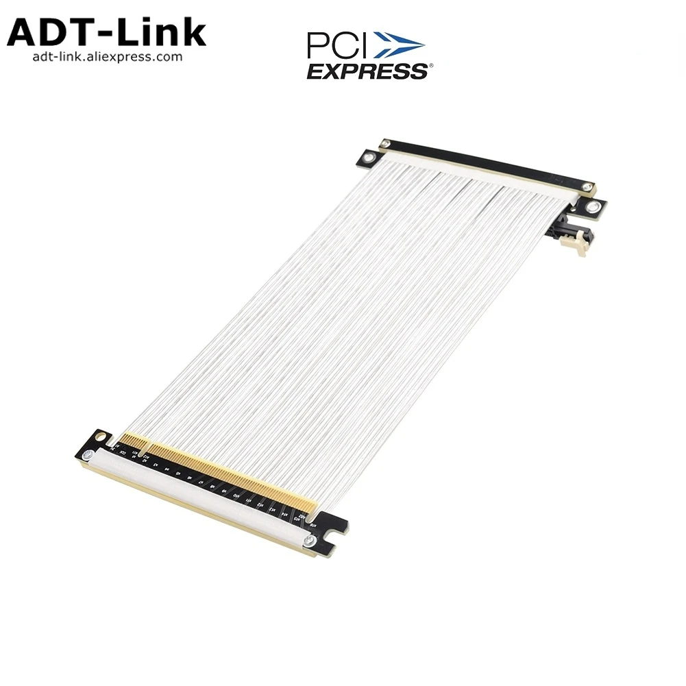 White PCIe Riser Cable, 3.0 X16 PCI Express Riser Extender, Flexible High Speed GUP Riser Cable White for ITX Case Chassis