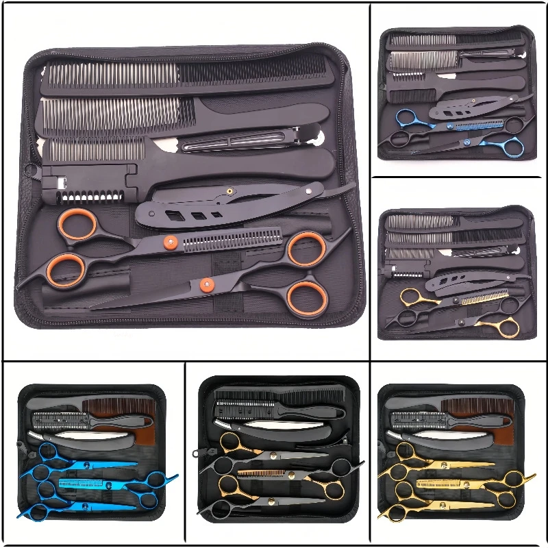 

Hair Scissors Kit 6 Inch, Barber Shears Haircut Thinning Scissors, Salon Home Use Hairdressing Tools Set