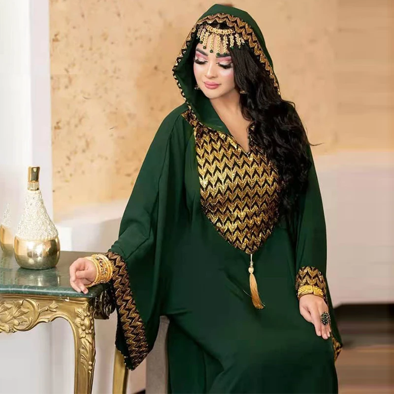 Vestido musulmán Abaya Dubai para mujer, conjuntos de fiesta de lujo, caftán islámico de Turquía, ropa africana, Ramadán Djellaba Eid, bata de talla grande