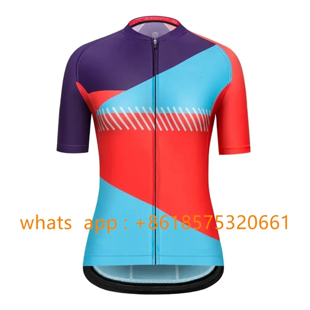 2024 Women\'s Cycling Jersey Short Sleeve Tops Pro Team Bicycle Clothing Custom Maillot Bike Apparel Sportswear Quick Dry Shirt