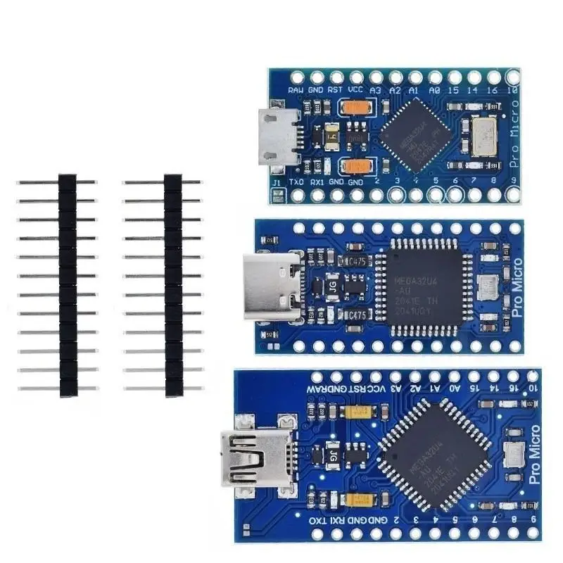 Hot Sale Pro Micro ATmega32U4 5V 16MHz Replace ATmega328 For Pro Mini With 2 Row Pin Header Mini USB Interface
