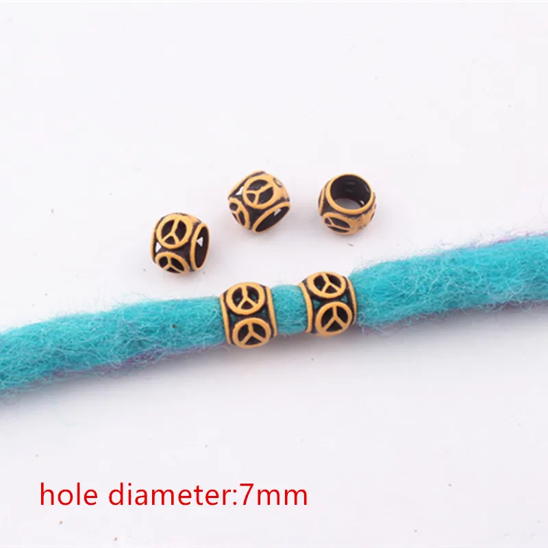 50pcs Big Hole Imitation Wood Plastic Beads Big Hole Beads DIY Ornament Beads Rings Tubes For Women Men Hair Accessories