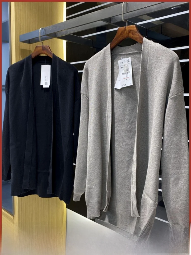 

Мужской вязаный свитер Spani Sle, мягкий, уютный, свободный, повседневный, универсальный, осенний, открытый кардиган, удобный, универсальный, длинный...