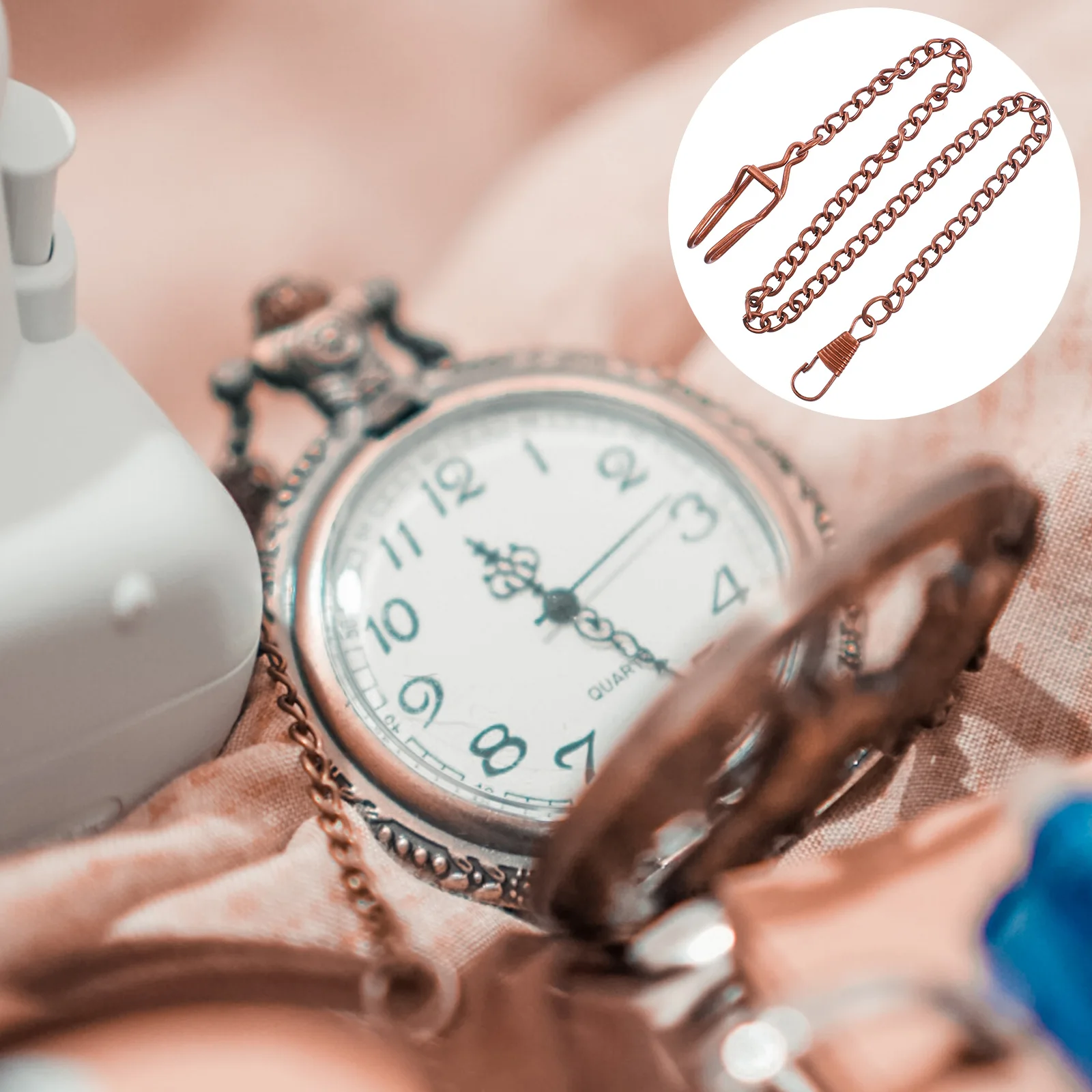 Catene per orologi da 3 pezzi Robusto ciondolo da tasca Catena per orologi Collana con fibbia Catene per cintura in lega con chiusura punk