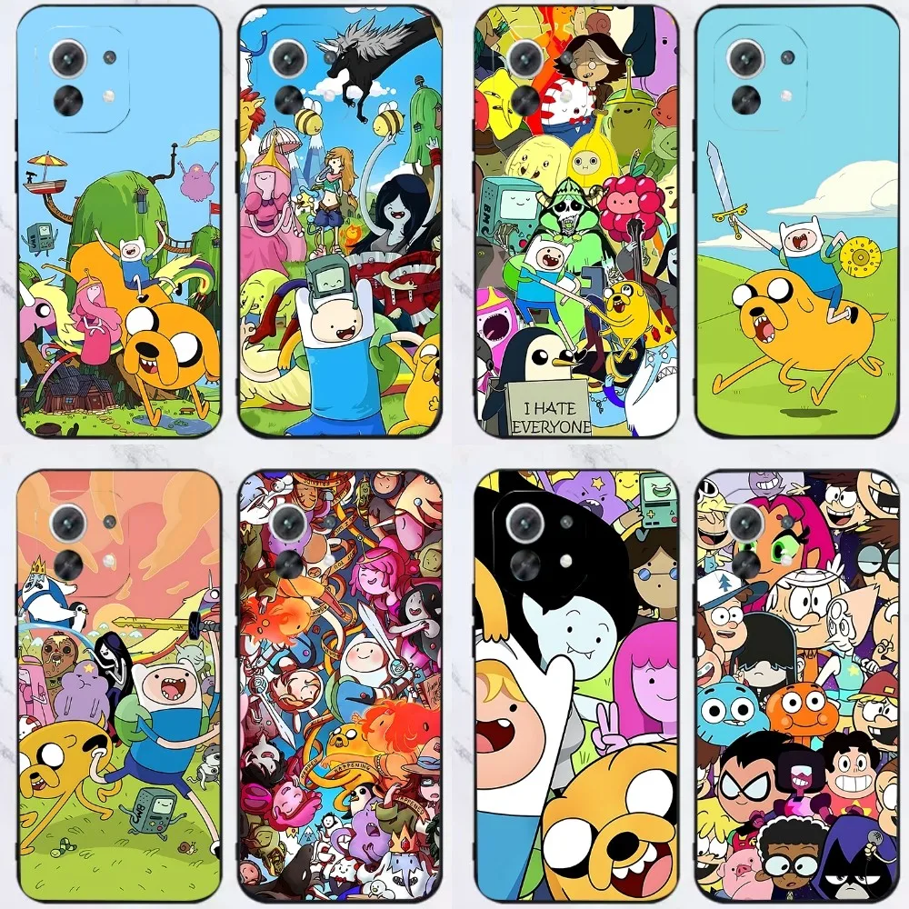 

C-Cartoon A-Adventure T-Time Finn Phone Case For Xiaomi 11 Redmi Note 11 5G 8T 9A 9 10T Note8Pro Note9 12SUltra Black Case