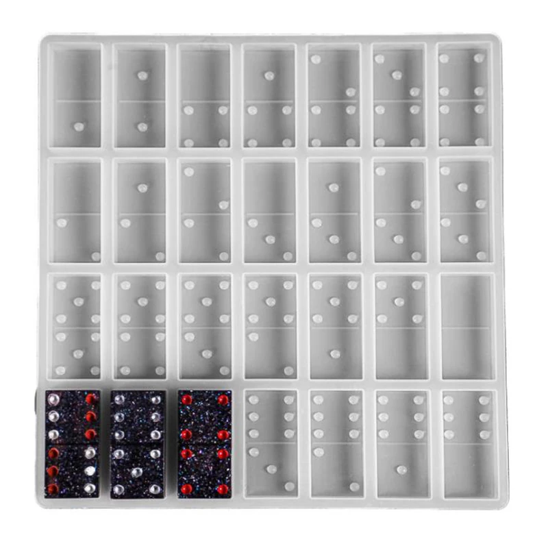 DIY Dominoes Casting Silicone Mould Crafts Jewelry Making Tools Crystal Epoxy Resin Game Mold