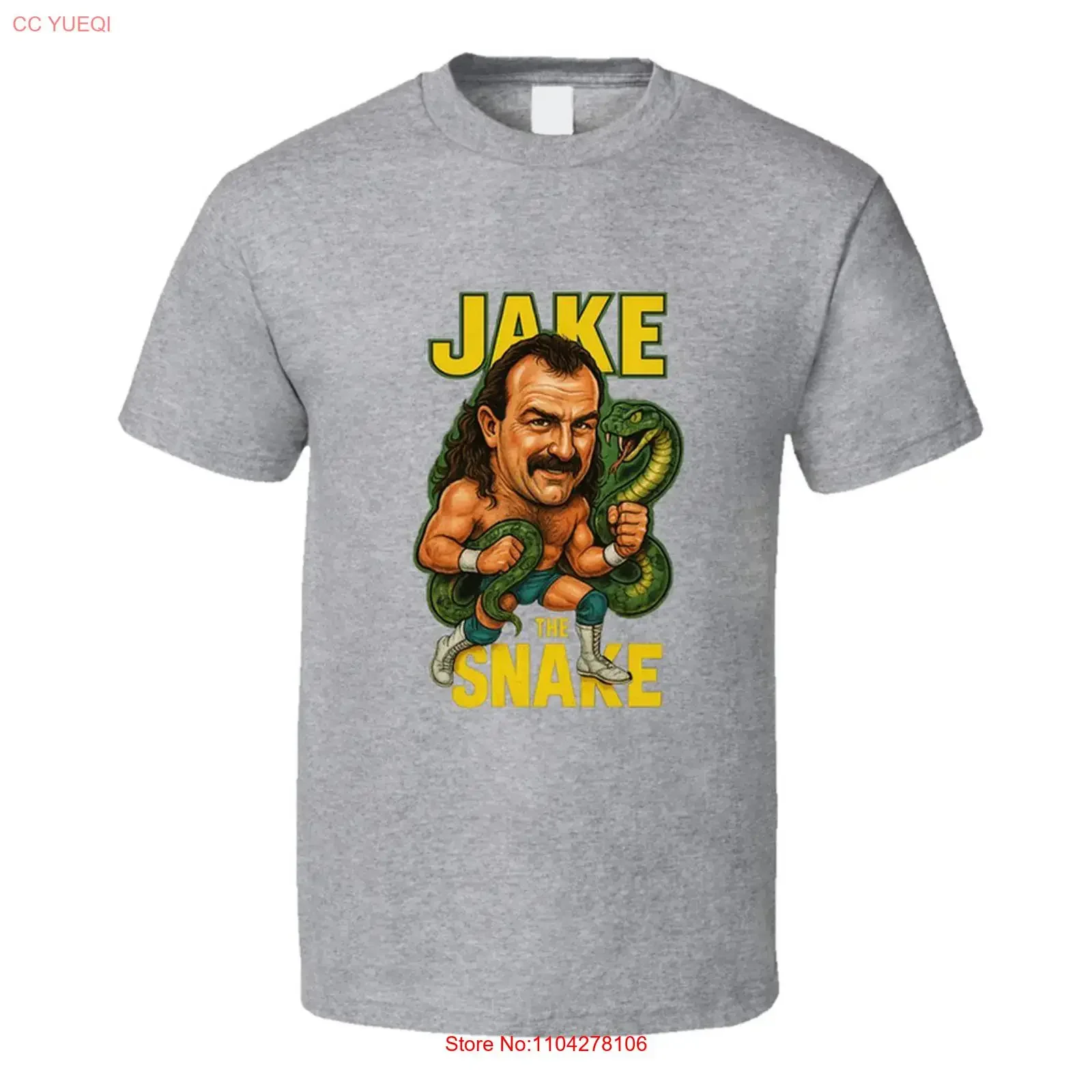 Jake The Snake Roberts Retro Wrestling Legend Caricature T Shirt vintage Washed homme fashion designer clothes graphic