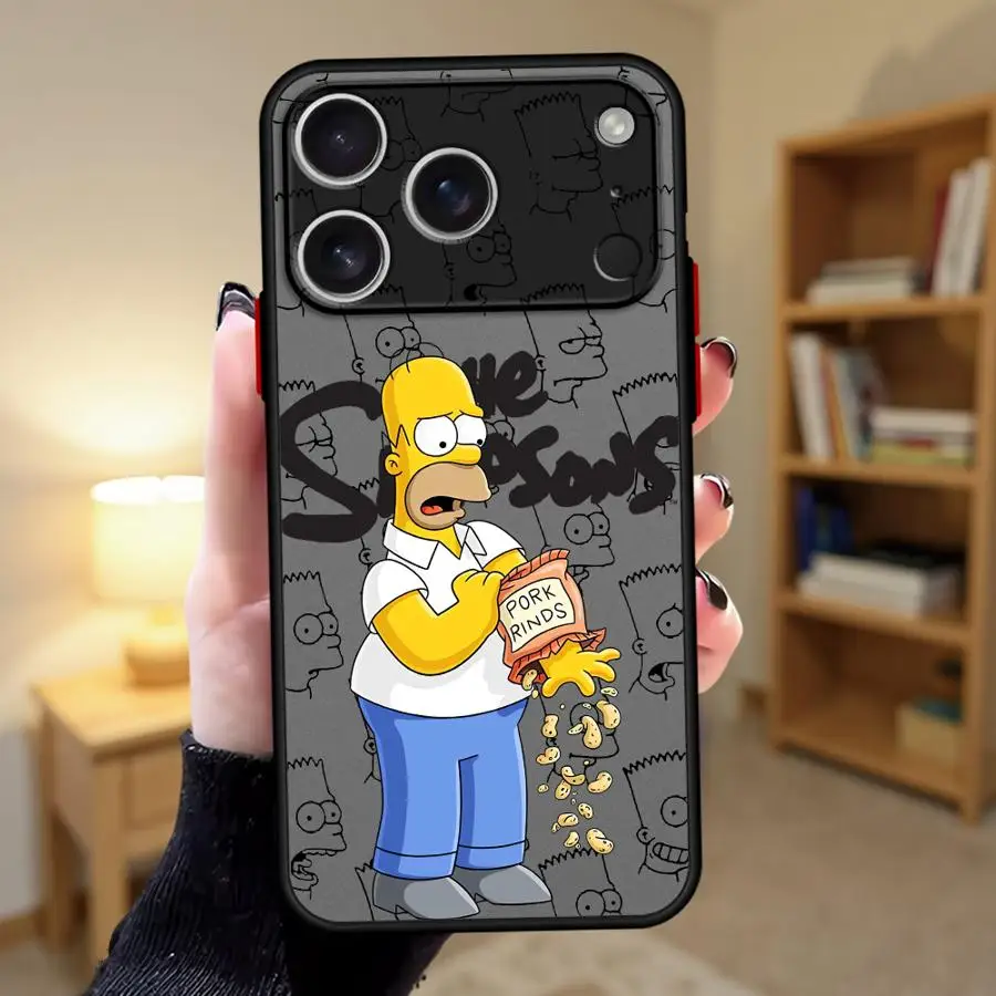 Funda capa traseira do telefone caso macio para iphone 17 pro max 15 14 11 17p 16p 16 plus 7 8 se 12 13 mini xs xr ar os simpsons