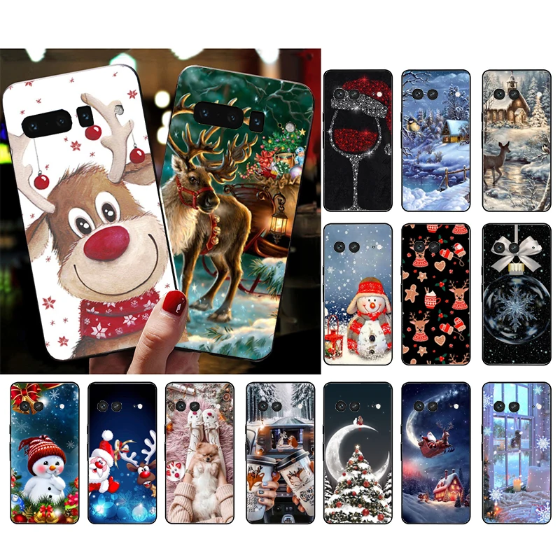 Christmas Santa Deer Snowman Phone Case For Google Pixel 9 Pro XL 8 7 6 Pro Pixel 8A 7A 6A 4A 3A 3XL Pixel 8 7 6 5 4