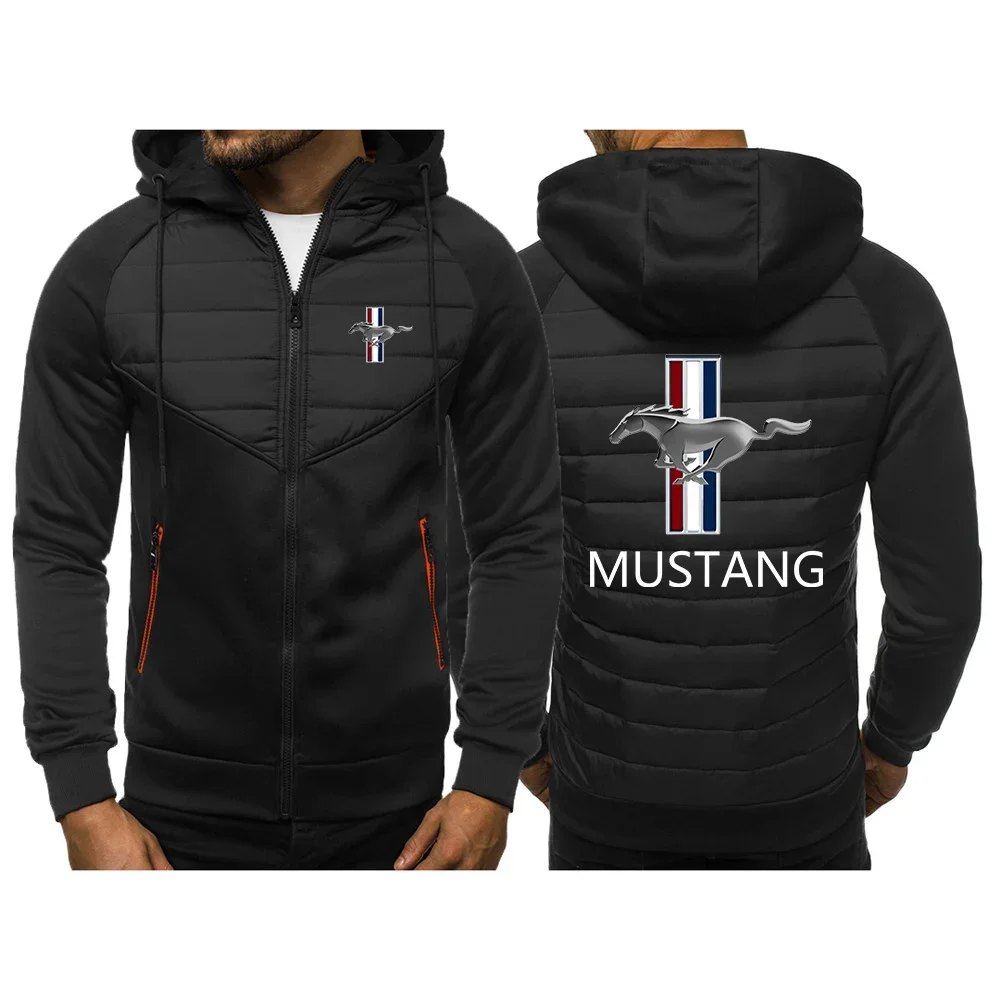 2024 New mustang Men New Printing Spring Autumn Casual Hot Sale Three-color Zipper Hooded Designe Classics Ordinary Coat Top