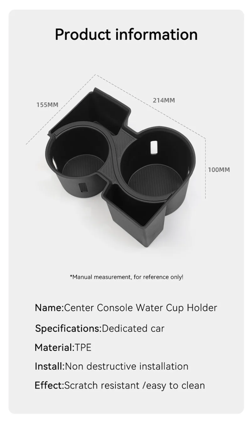  Auto Wasser Tasse Halter Für KIA EV9 2024-2025 Zentrale Steuerung Ablage Wasser Tasse Halter Aufräumen Autos innen Zubehör – Detail 4