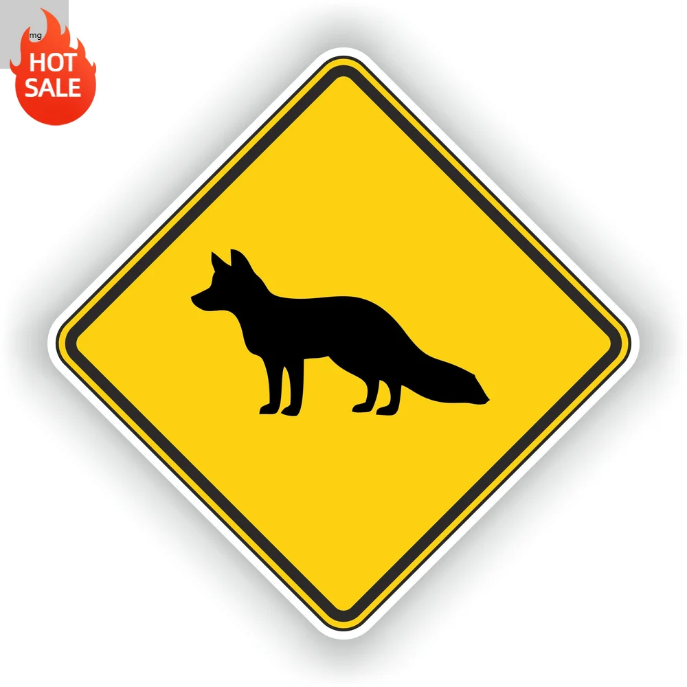 Fox Warning Vinyl Car Sticker Self Adhesive Decal For Car Bumper And Rear Window Decorative Design
