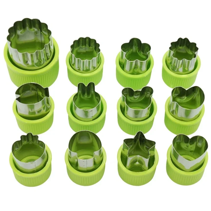 12 Pieces Vegetable Cutters Shapes Set DIY Cookie Cutter Cute Cutouts for Customizing Kids Shaped Treats Food Fruit Cutter Mold