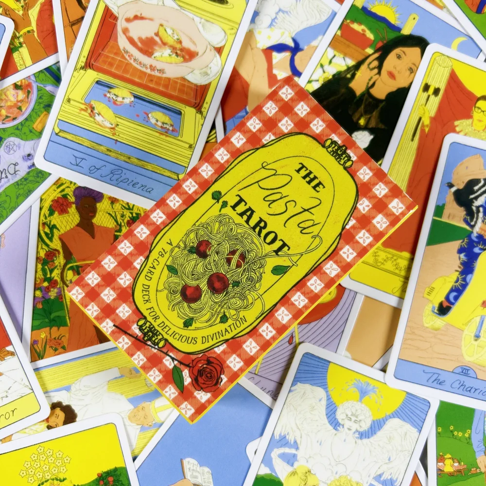 

1pc The Pasta Tarot Leisure Entertainment Card Family Gathering Divination Deck Tarot Board Playing Game Cards