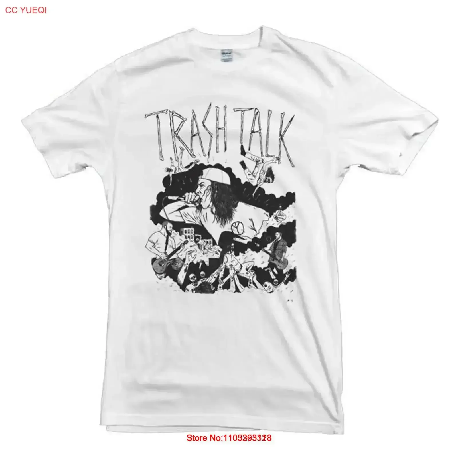 Vintage Style Trash Talk Band WHite T Shirt Concert S 5XL AR513 Washed designer clothes Top For Everyday Wear vintage Washed