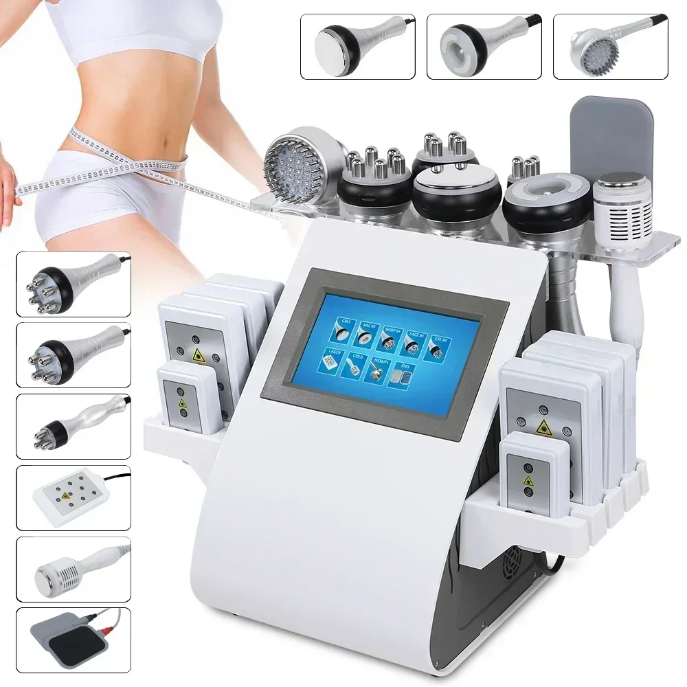 9 in 1 Tool 40K Cavitation Ultrasonic Body Slimming Machine Multi-Polar Frequency Anti-Wrinkle Rejuvenation Skin Lift Tighten