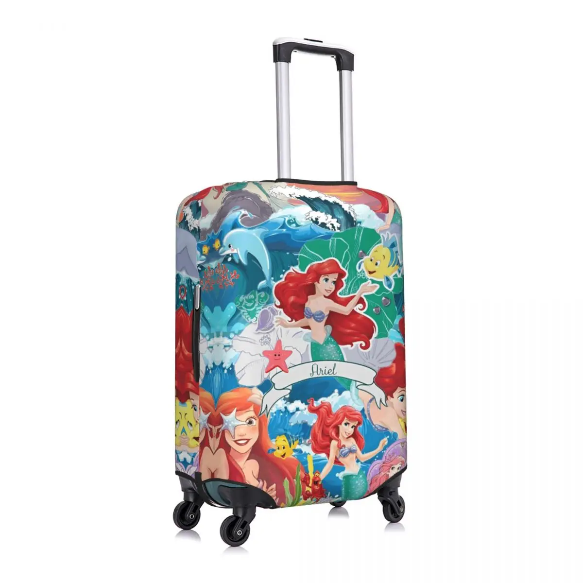 Pokrowiec na walizkę z motywem Małej Syrenki Ariel, kreskówka, ochrona podróżna, zabawa wakacyjna, akcesoria do bagażu