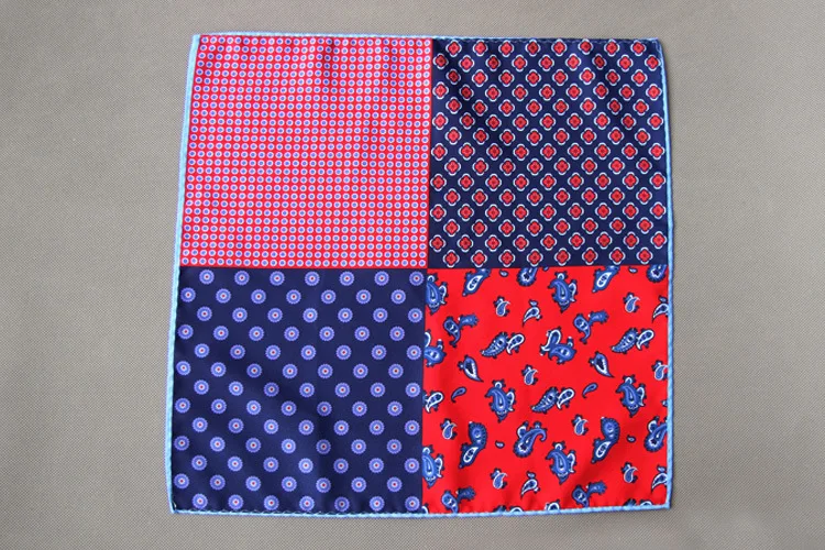 RBOCOTT High Quality Soft 38 Color Pocket Squares Patchwork Printing Dots Handkerchief   Hanky 34*34cm For Men Wedding Business