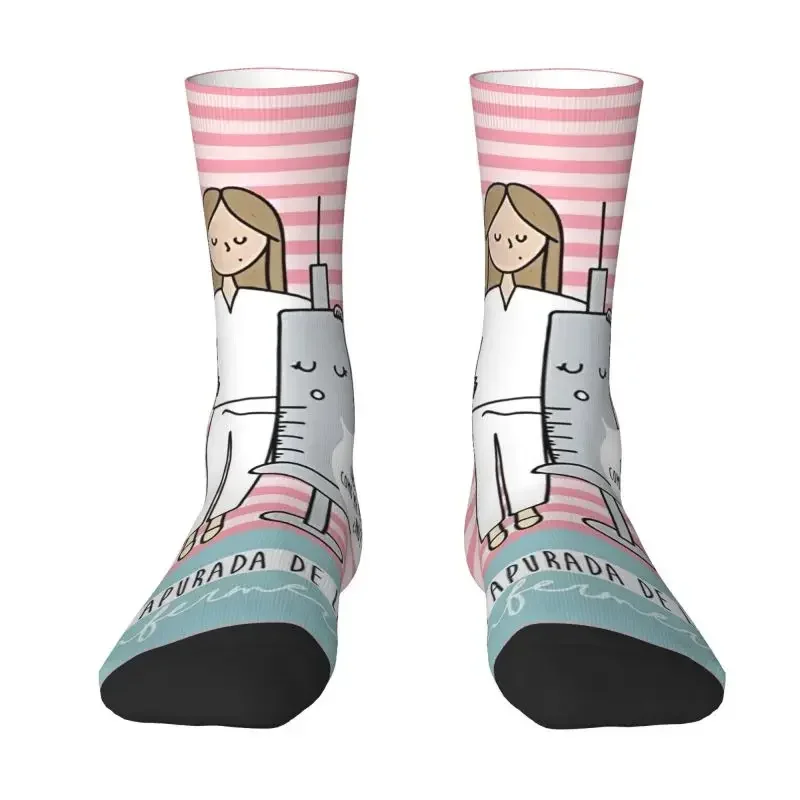 Enfermera En Apuros Doctor Nurse Medicine Mens Crew Socks Unisex Cute 3D Printing Dress Socks