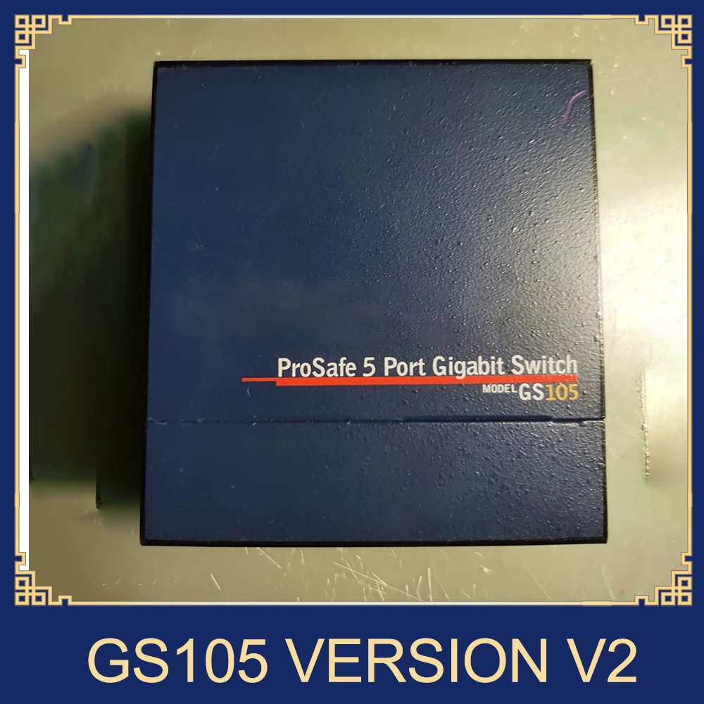 1pcs For Netgear GS105 Version v2  Five-port Full Gigabit Iron Shell with Original Power Supply GS105