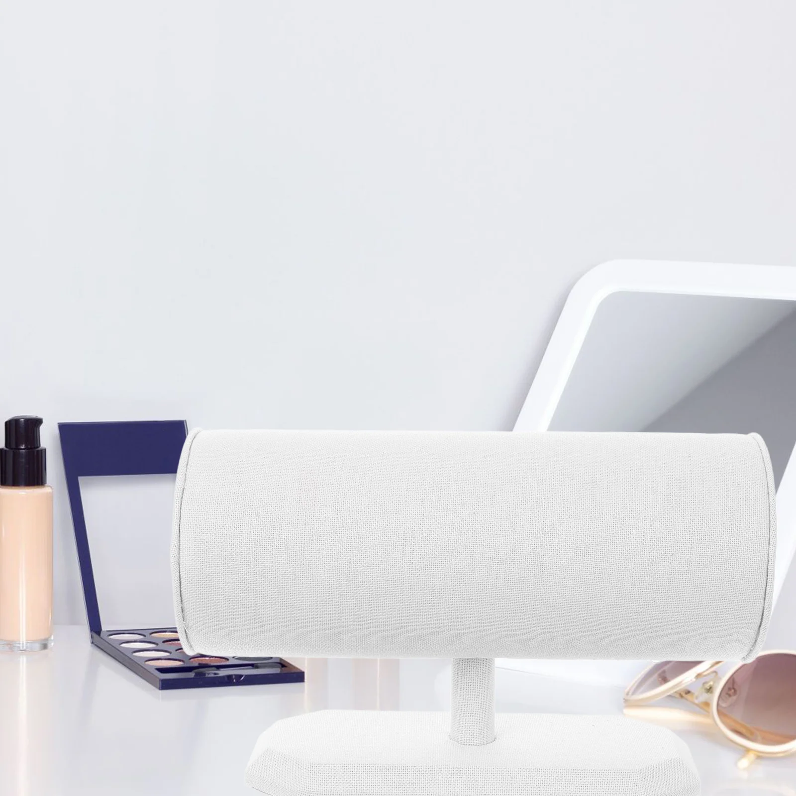 1Pcs Headband Rack White Linen Hair Hoops Frame Practical Hairband Display Organizer Hairband Storage Rack Hair Hoops Frame