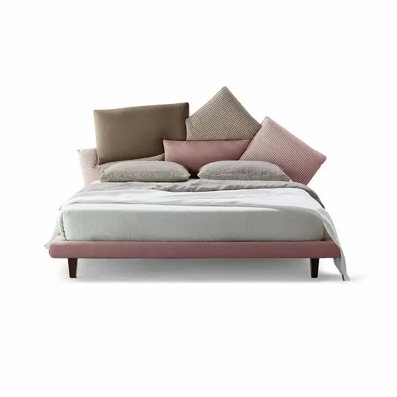 

-Для роскошной кровати в скандинавском стиле, современная тканевая кровать с мягкой обивкой, каркас размера «queen-size», двуспальная полная мебель для спальни, кровать размера «king-size»