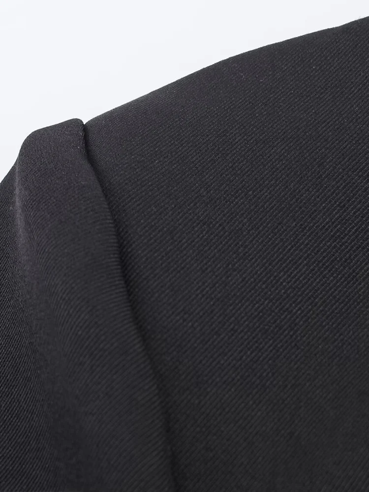 Giacca blazer doppiopetto a maniche lunghe versatile moda donna nuovo arrivo in stile europeo con sciarpa a contrasto.