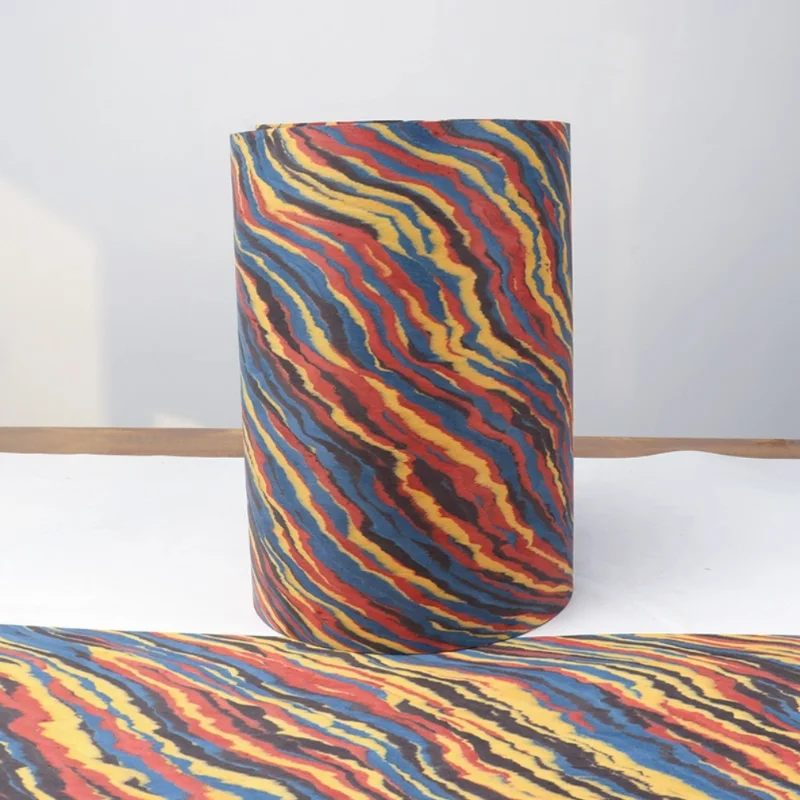 

High-Tech Dunhuang Wood Veneer Red Blue Color for Art Wall Paneling Furniture Doors Musical Instrument Craft DIY Veneer 250X28cm