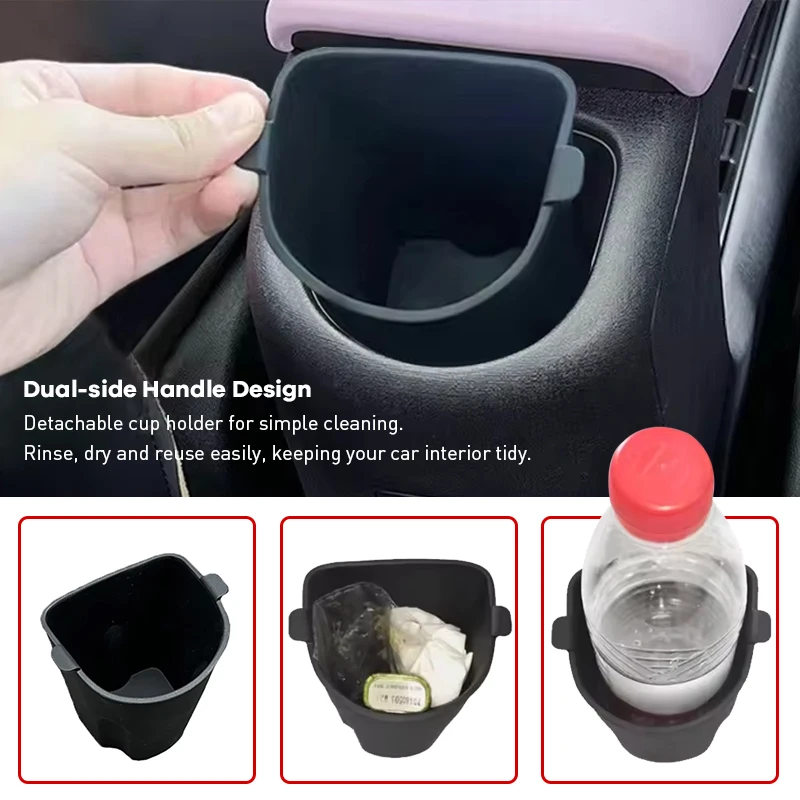 Rear Armrest Cup Holder Insert Car Trash Can For Byd Dolphin Ea1 Atto 1 Rear Center Console Auto Parts Easy Installation