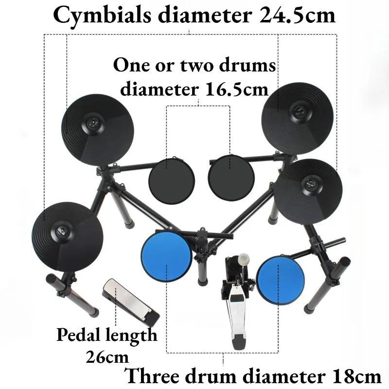 Silicone Metal Drum Practice Set High-quality Simulated Thickened Stable Foldable Silent Drum Set Musical Instrument Accessories