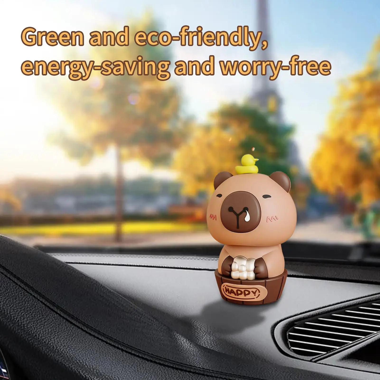 

Dashboard Decorations Capybara Solar Dancing Figures Interior Accessories for Camping Daily Driving Truck Console Road Trip Home