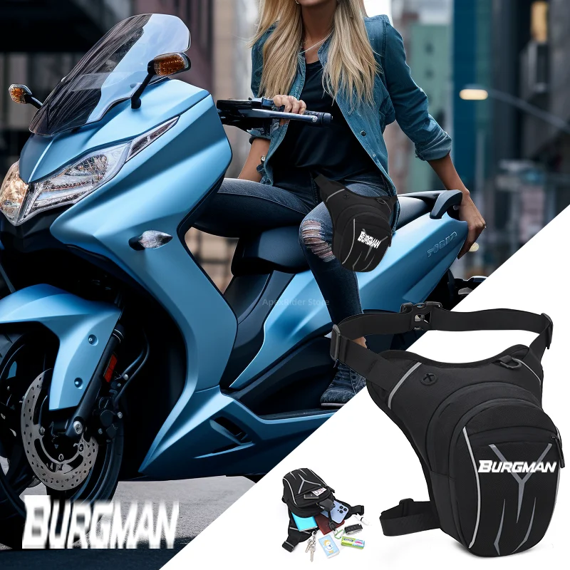 For SUZUKI Burgman 400 650 125 AN400 AN650 AN SKYWAVE 400 Motorcycle Waterproof Drop Waist Leg Bag Thigh Belt Hip Bum Military